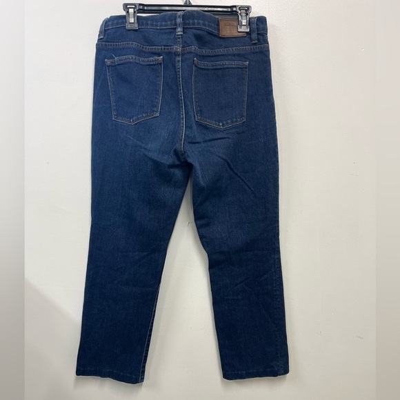Lauren Ralph Lauren Dark Blue Denim Classic 5 Pocket Jeans Straight Ankle sz 12 - Picture 2 of 11